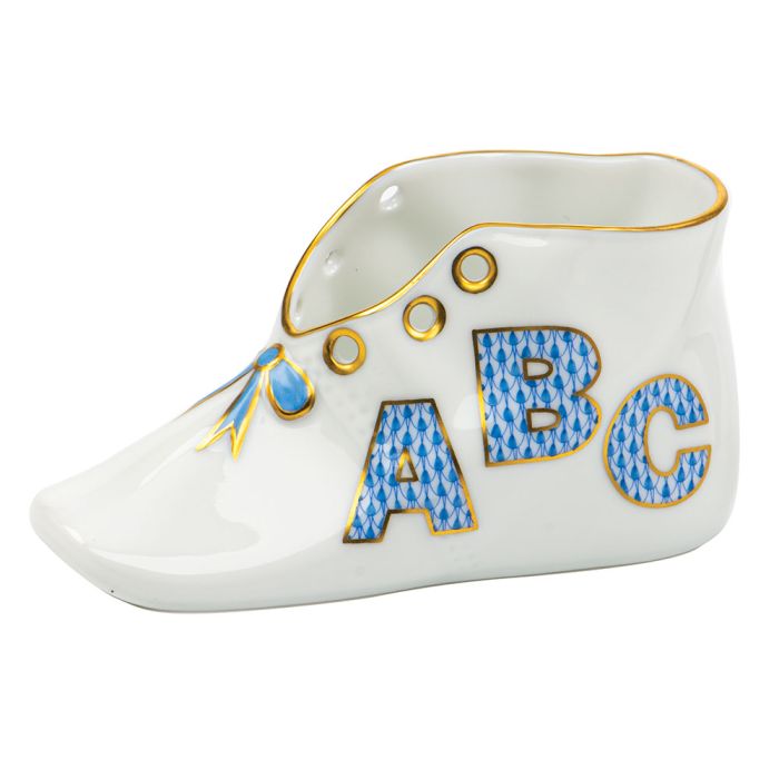 Herend Blue ABC Baby Shoe