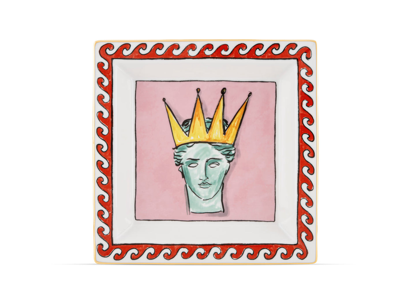 Il Viaggio di Nettuno Amalfi Pink Square Change Tray by Ginori 1735