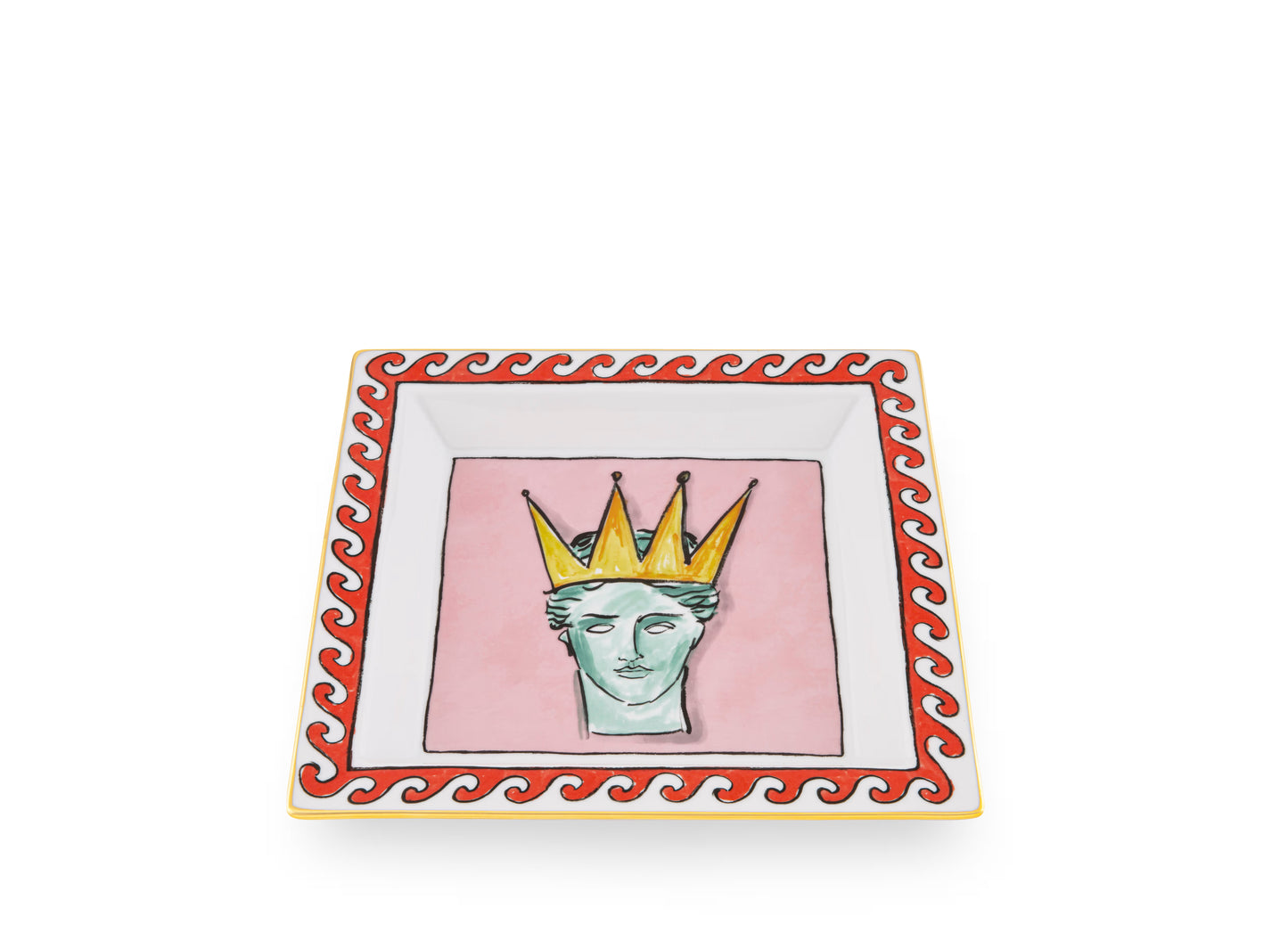 Il Viaggio di Nettuno Amalfi Pink Square Change Tray by Ginori 1735