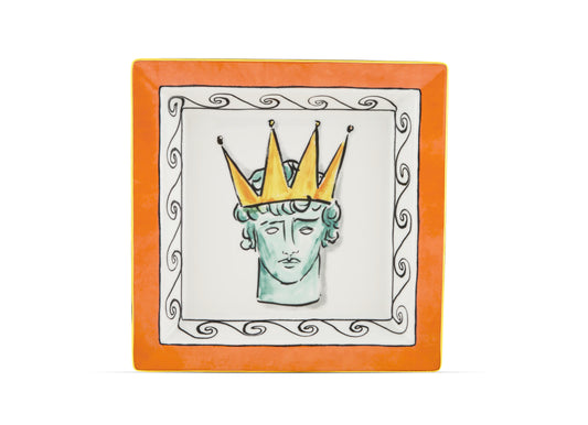 Il Viaggio di Nettuno Amalfi Orange Square Change Tray by Ginori 1735