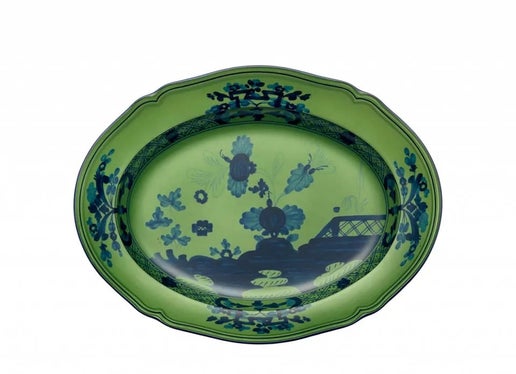 Oriente Italiano Malachite Oval Platter Ginori 1735