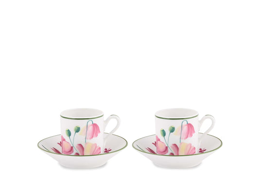 Florenza Malva Espresso Set for 2 by Ginori 1735