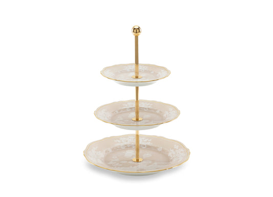 Oriente Italiano Meringa 3-tier Serving Stand By Ginori 1735