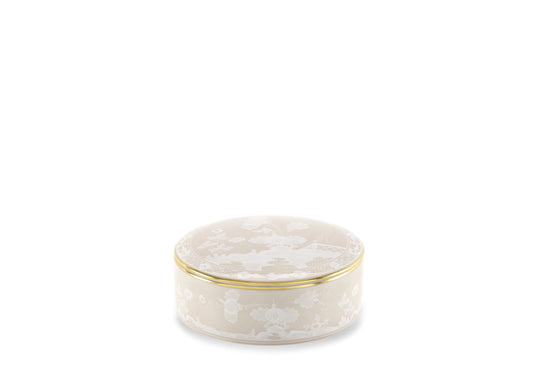 Oriente Italiano Meringa Round Box by Ginori 1735