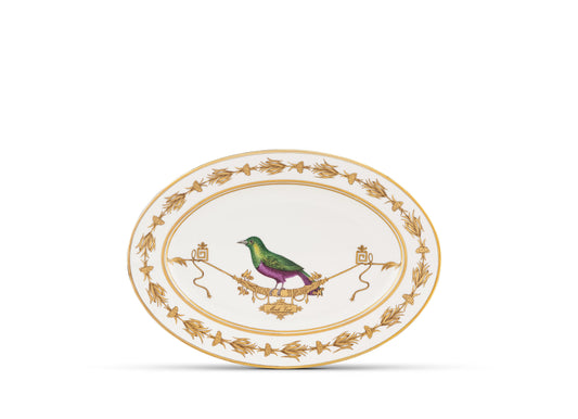 Volière Merle Vert Oval Platter by Ginori 1735