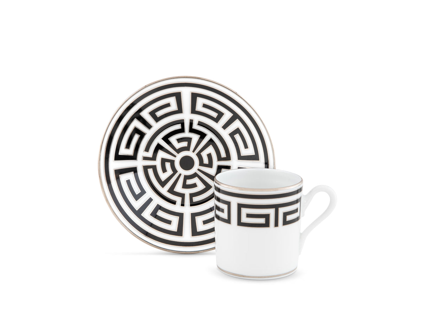 Labirinto Nero Espresso Cup + Saucer by Ginori 1735