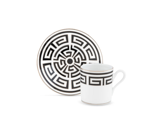 Labirinto Nero Espresso Cup + Saucer by Ginori 1735