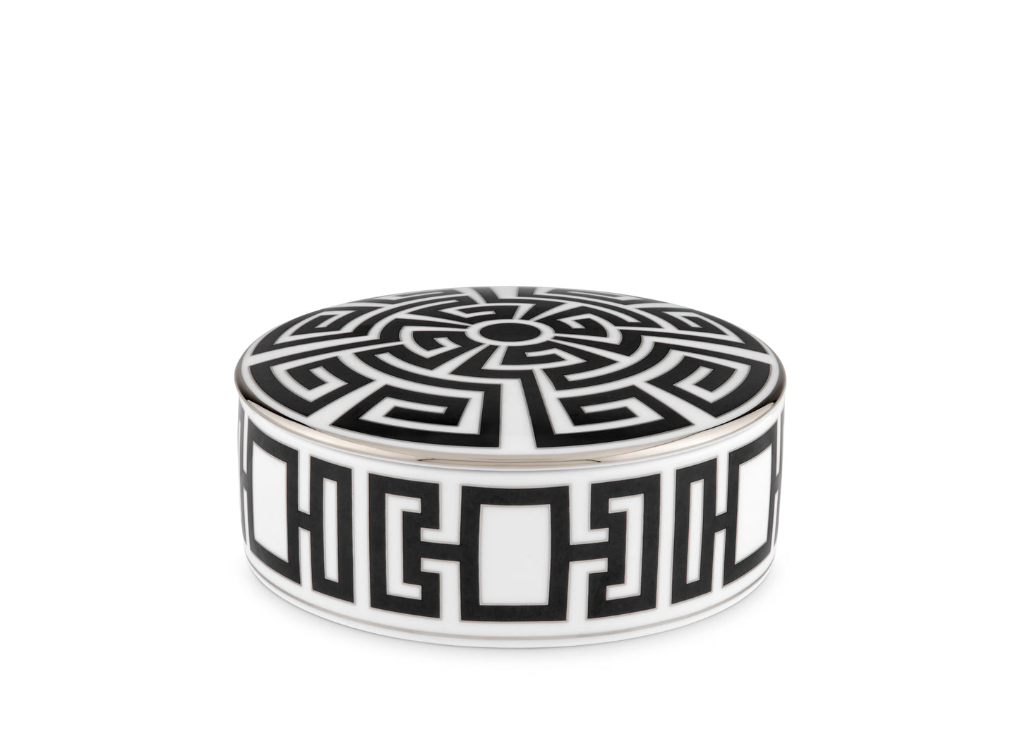 Labirinto Nero Round Trinket Box with cover by Ginori 1735