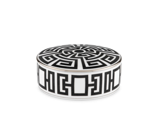 Labirinto Nero Round Trinket Box with cover by Ginori 1735