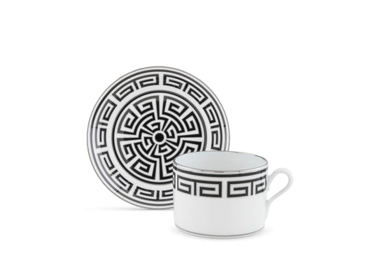 Labirinto Nero Tea Cup + Saucer by Ginori 1735