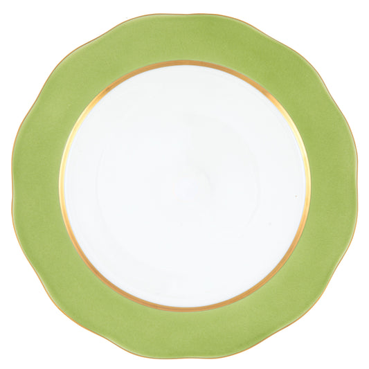 Herend Silk Ribbon Service Plate - Olive