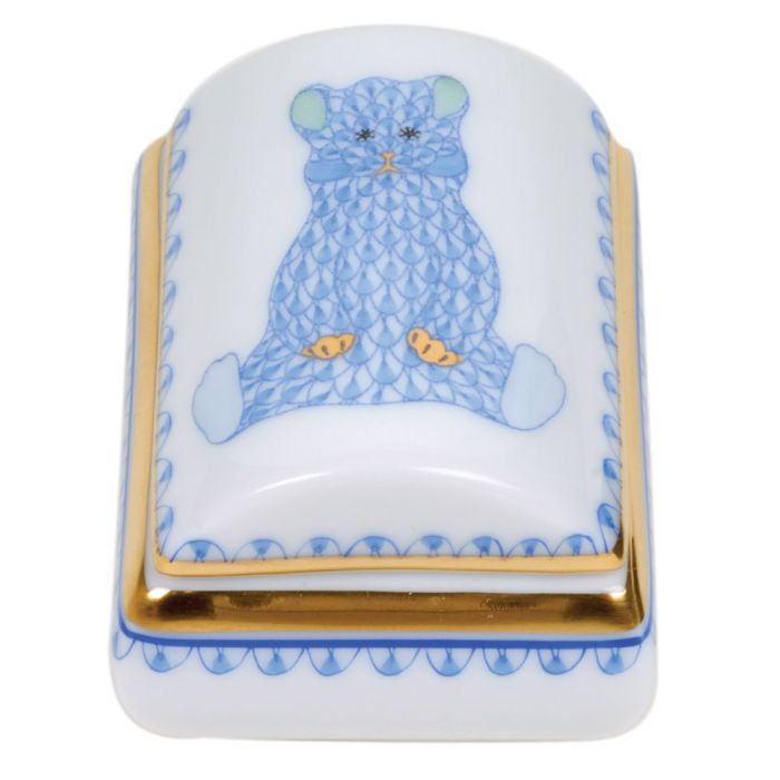 Herend Blue Bear Tooth Fairy Box