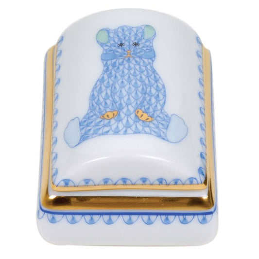 Herend Blue Bear Tooth Fairy Box