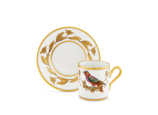 Volière Perroquet Nestor Espresso Cup + Saucer by Ginori 1735