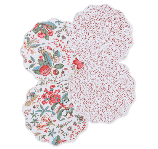 Reversible Quilted Placemat - Pomegranate Pink
