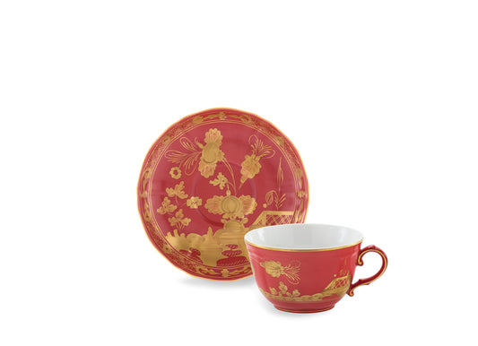 Oriente Italiano Rubrum Tea Cup & Saucer by Ginori 1735
