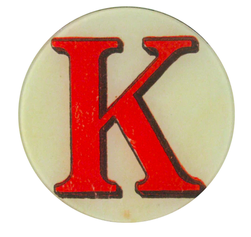 5 3/4" Red Letter K Plate