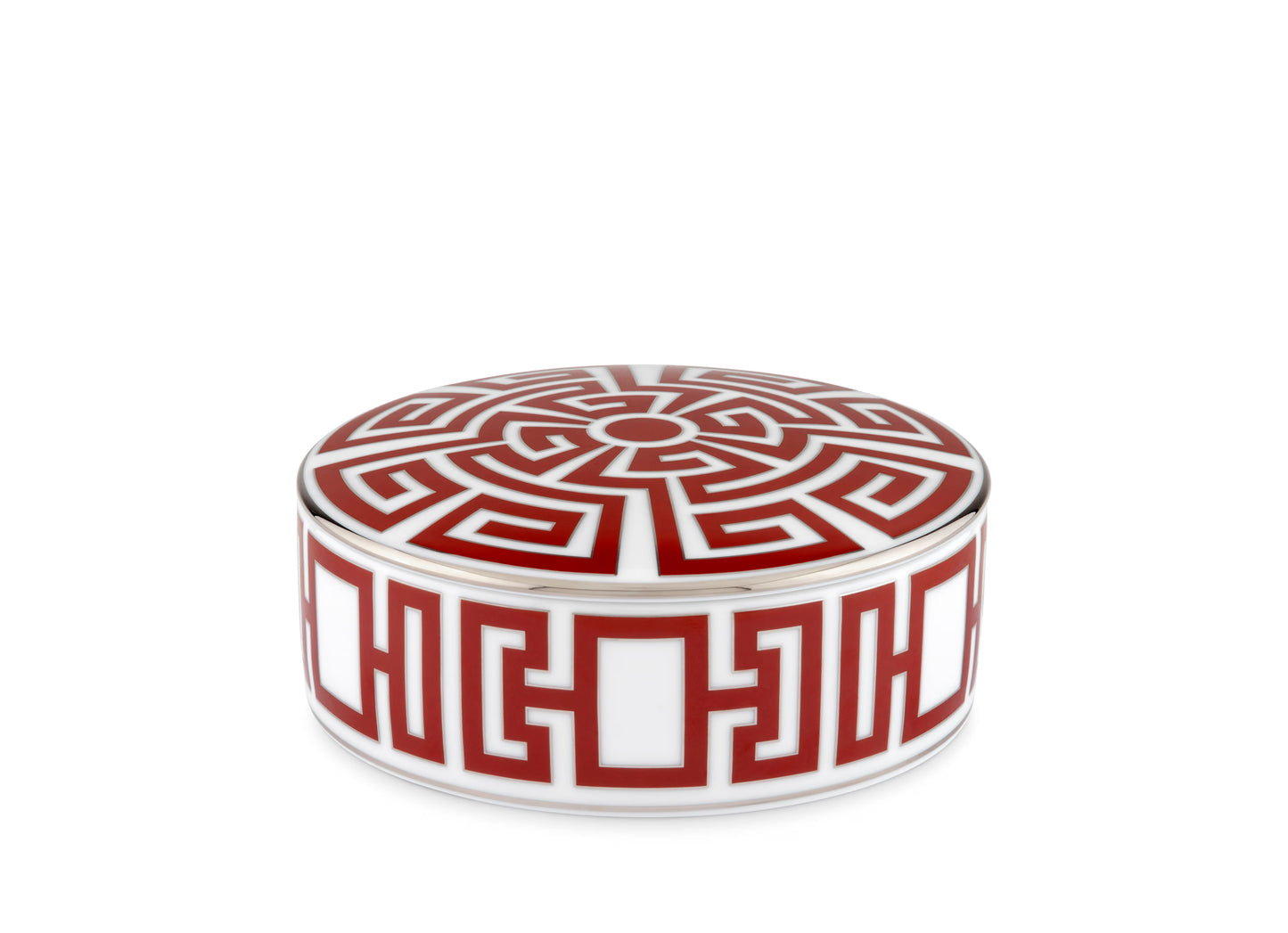 Labirinto Scarlatto Round Trinket Box with cover by Ginori 1735
