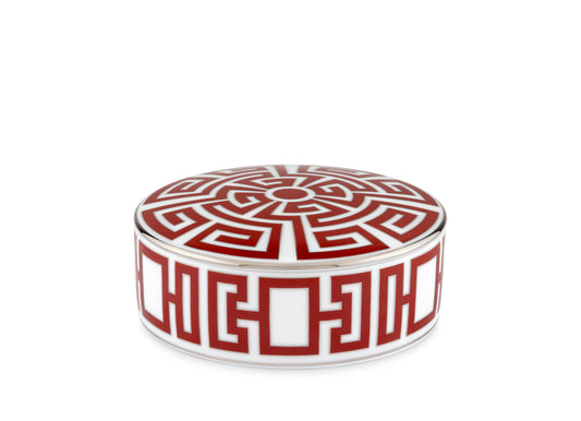 Labirinto Scarlatto Round Trinket Box with cover by Ginori 1735