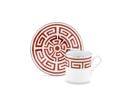 Labirinto Scarlatto Espresso Cup + Saucer by Ginori 1735