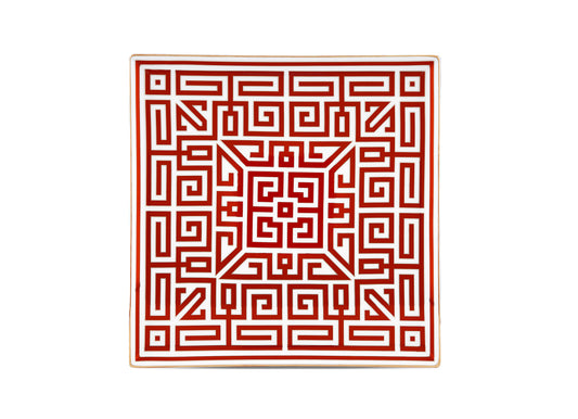 Labirinto Scarlatto Square Centerpiece by Ginori 1735