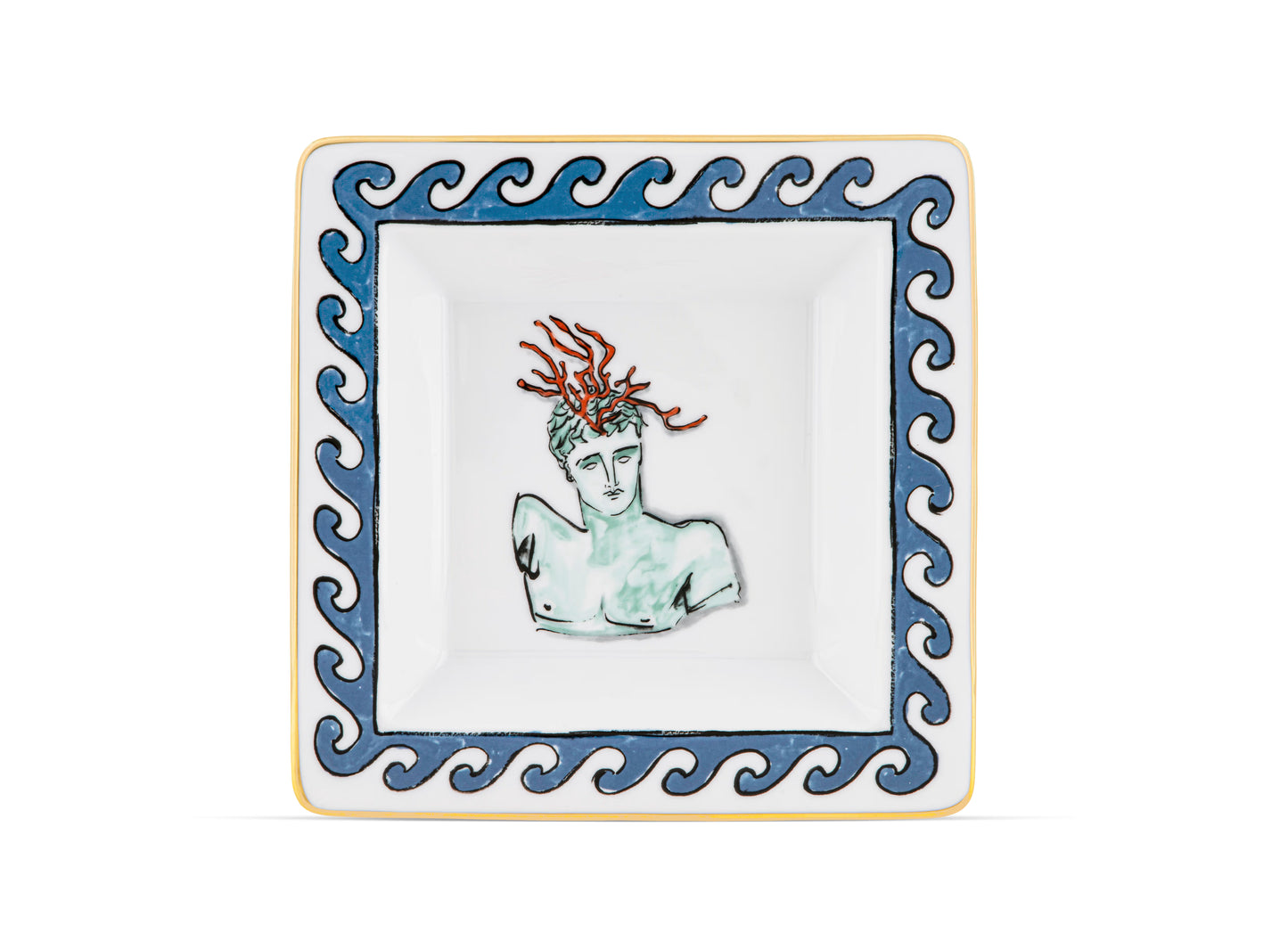 Il Viaggio di Nettuno Small Square Change Tray by Ginori 1735