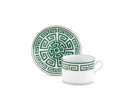Labirinto Smeraldo Tea Cup + Saucer by Ginori 1735