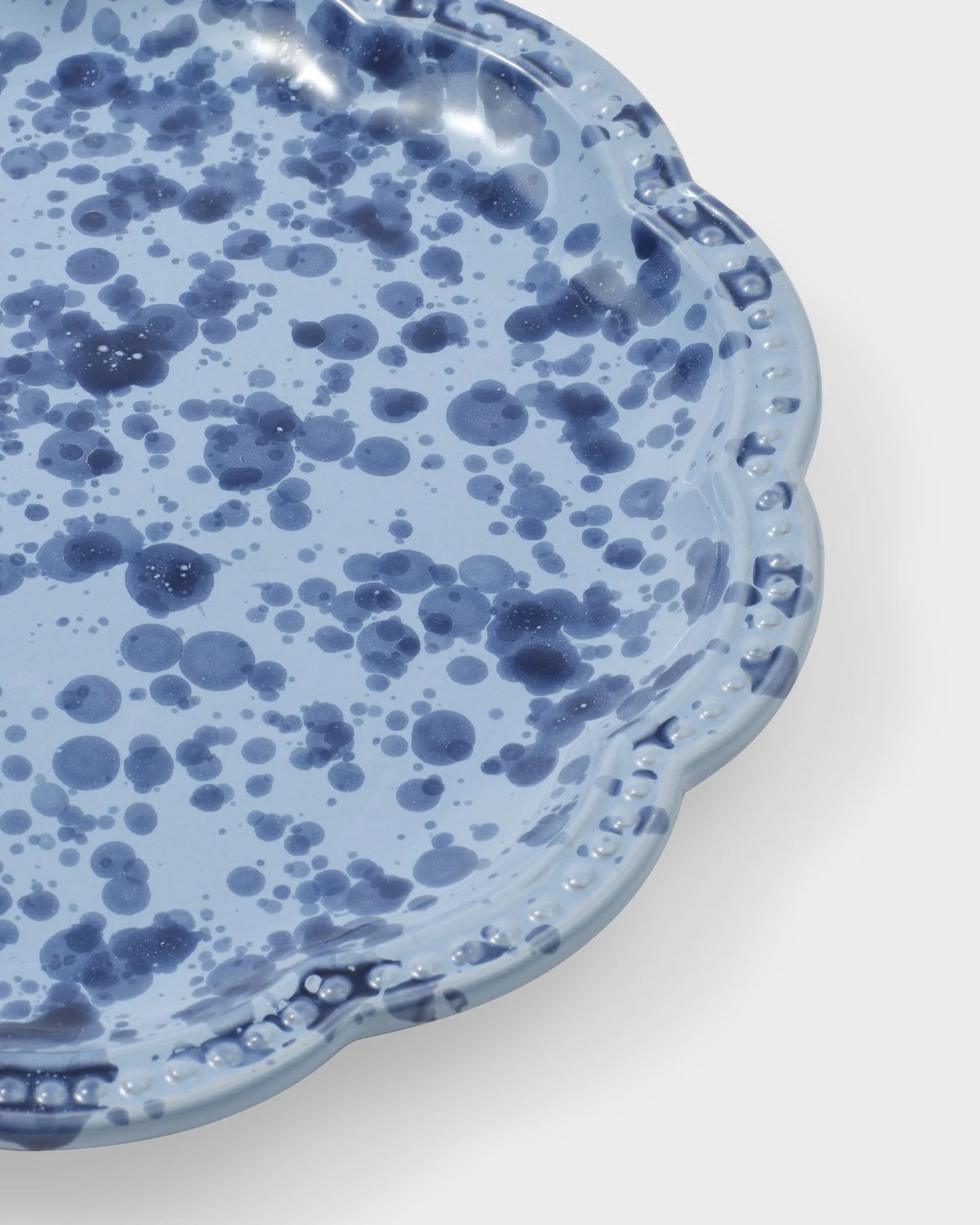 Blue Speckled Dinner Plates, Set of Two