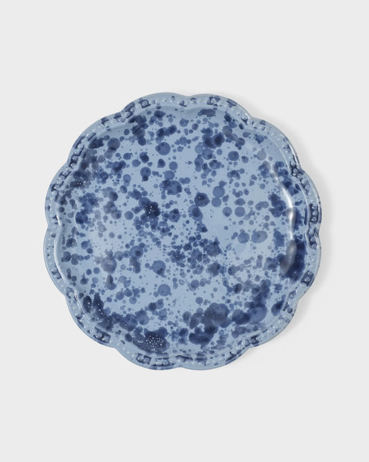 Blue Speckled Dinner Plates, Set of Two