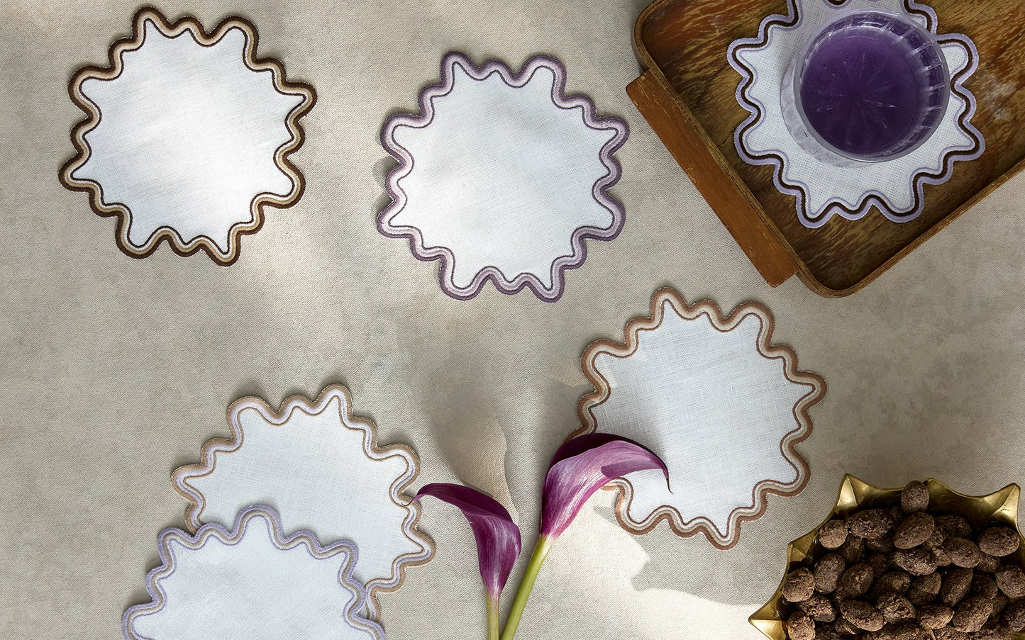 Wave Cocktail Napkins - Provence