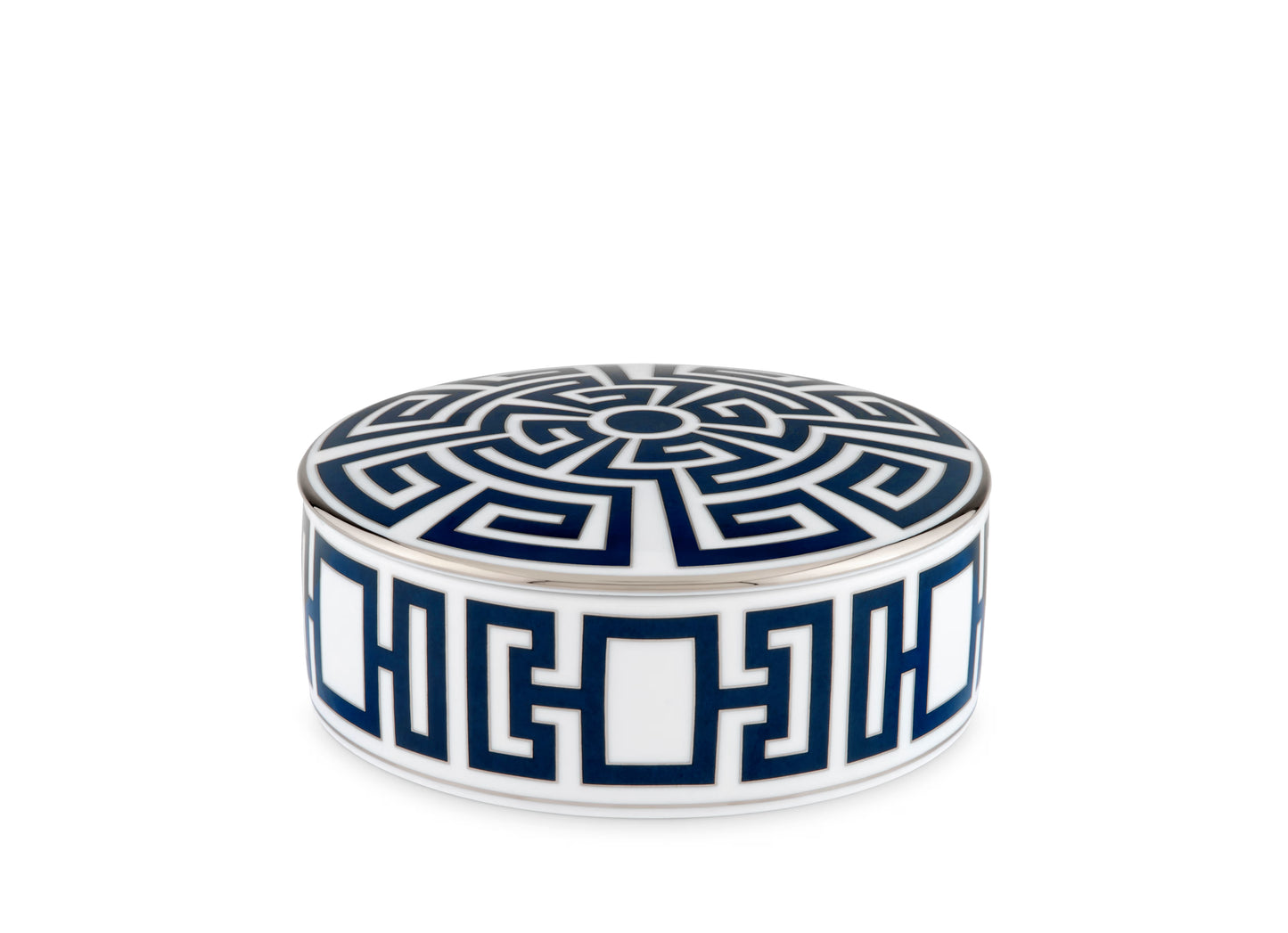 Labirinto Zaffiro Round Trinket Box with cover by Ginori 1735