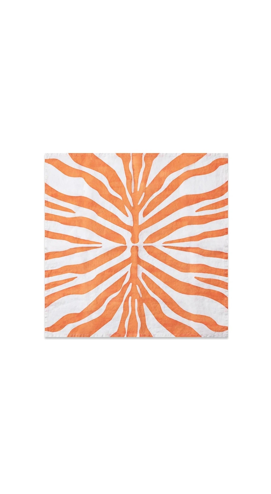 Set of 6 Orange Zebra Linen Napkins