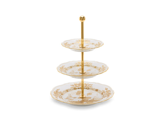 Oriente Italiano Aurum 3-tier Serving Stand By Ginori 1735
