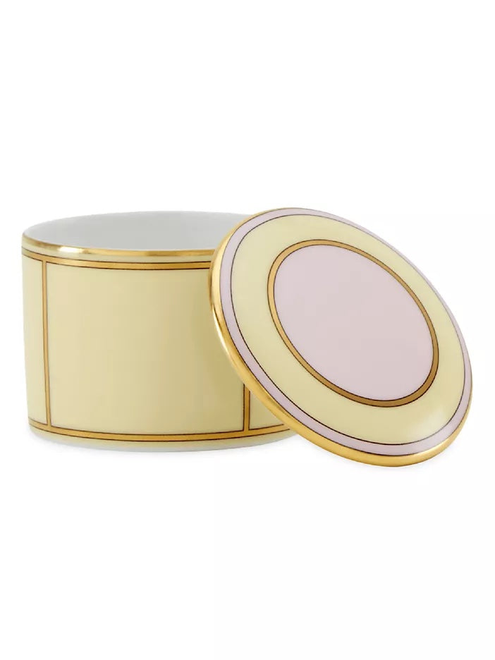 Diva Porcelain Small Box with Cover, Giallo