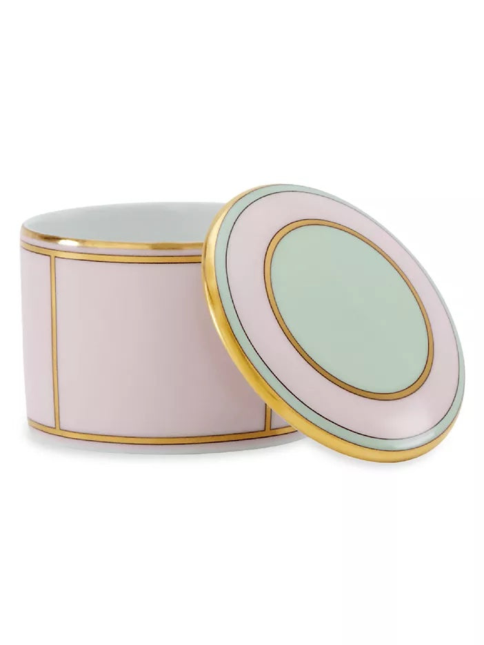 Diva Porcelain Small Box with Cover, Rosa