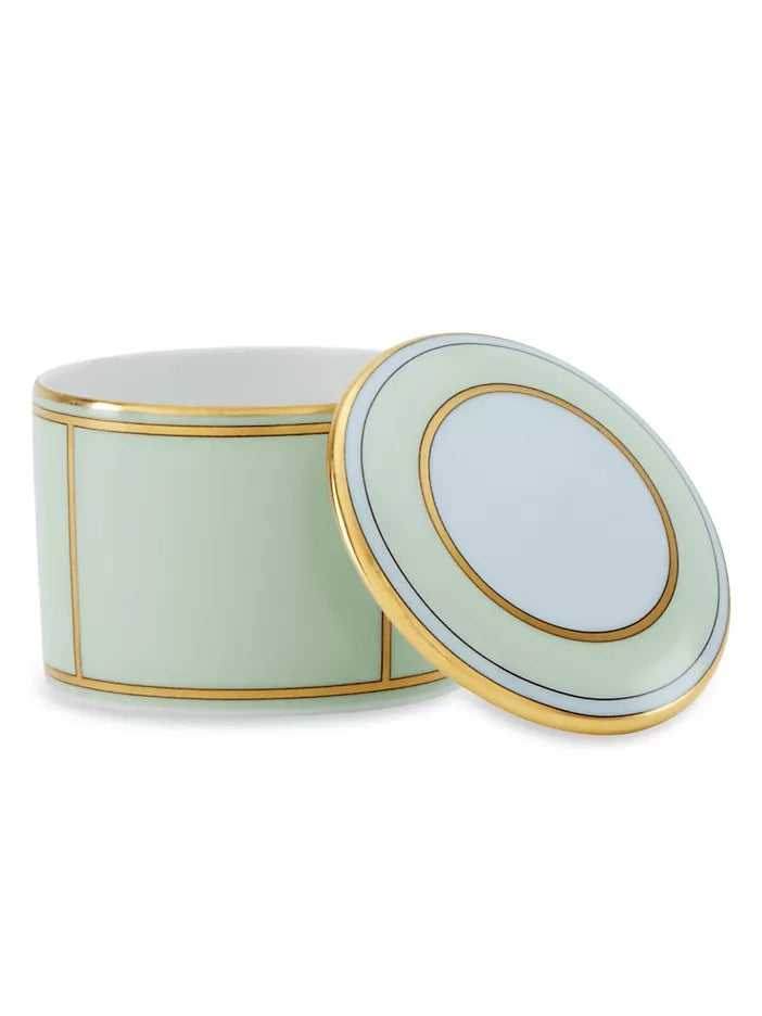 Diva Porcelain Small Box with Cover, Verde