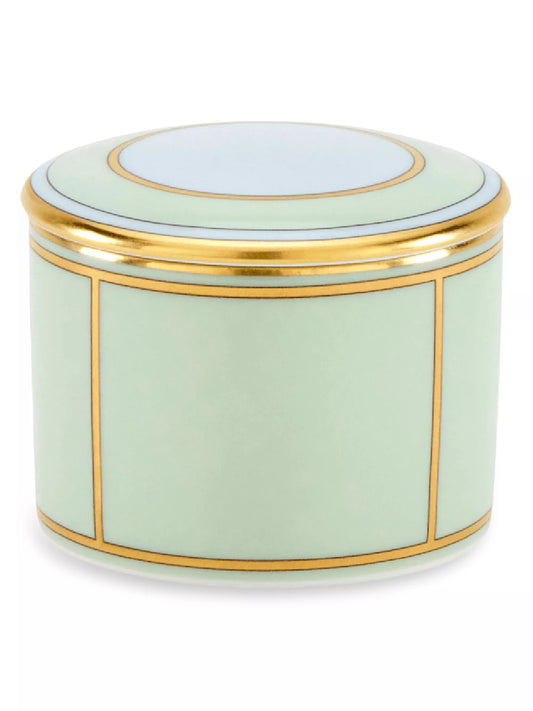 Diva Porcelain Small Box with Cover, Verde