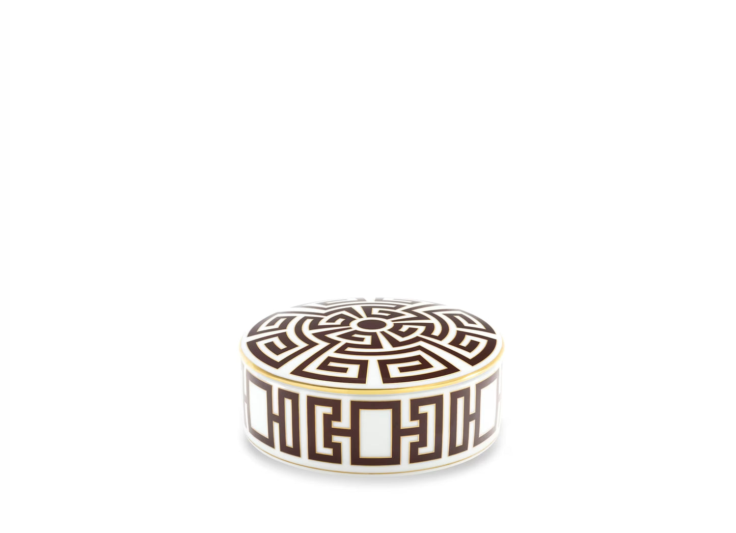 Labirinto Ebano Round Trinket Box with cover by Ginori 1735