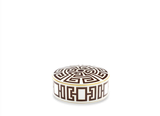 Labirinto Ebano Round Trinket Box with cover by Ginori 1735