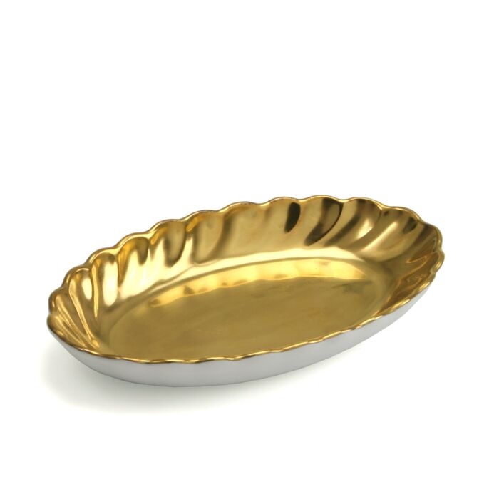 Wave Gold Oval Dish