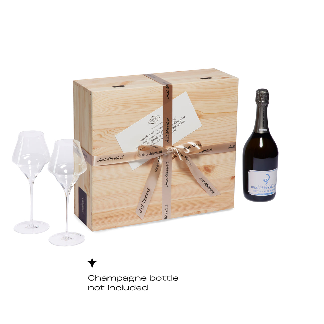 Wedding Box Gift Set With Two Champagne Glasses