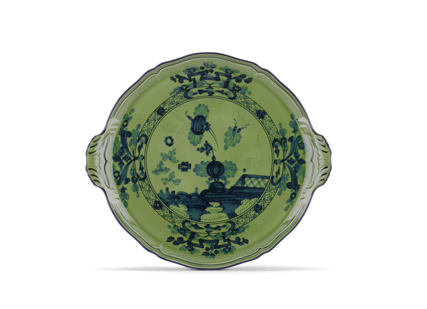 Oriente Italiano Malachite Cake Plate by Ginori 1735