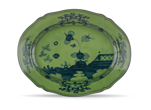 Oriente Italiano Malachite Large Oval Platter by Ginori 1735
