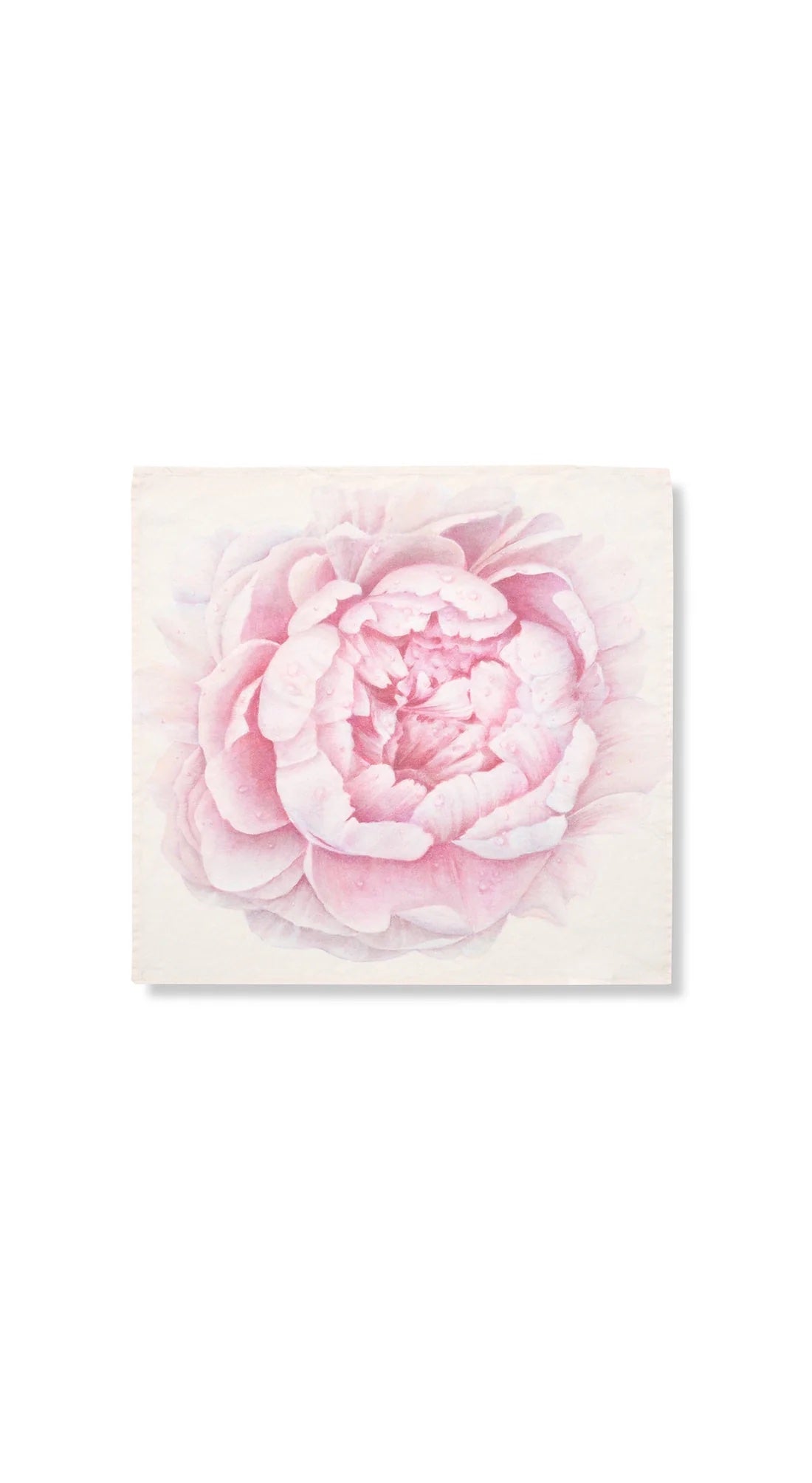 Pink Painted Peony Linen Napkins, Set of 6