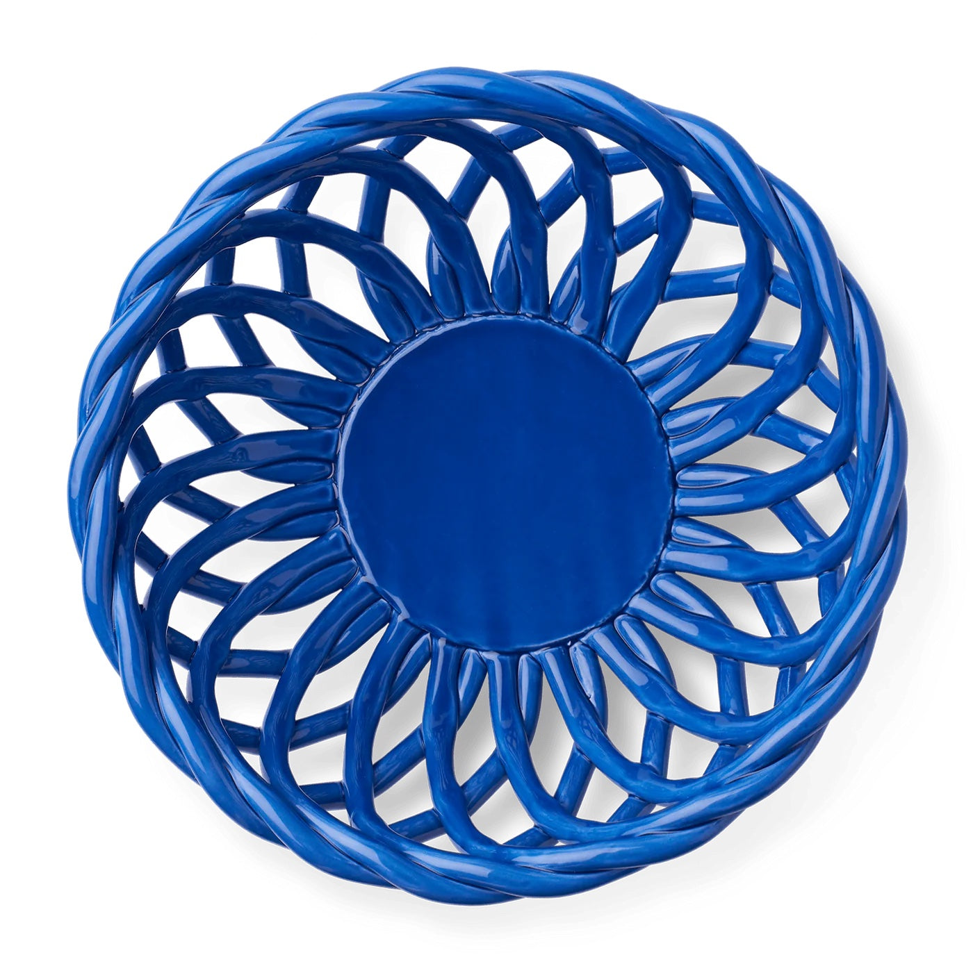 Sicilia Blue Ceramic Basket