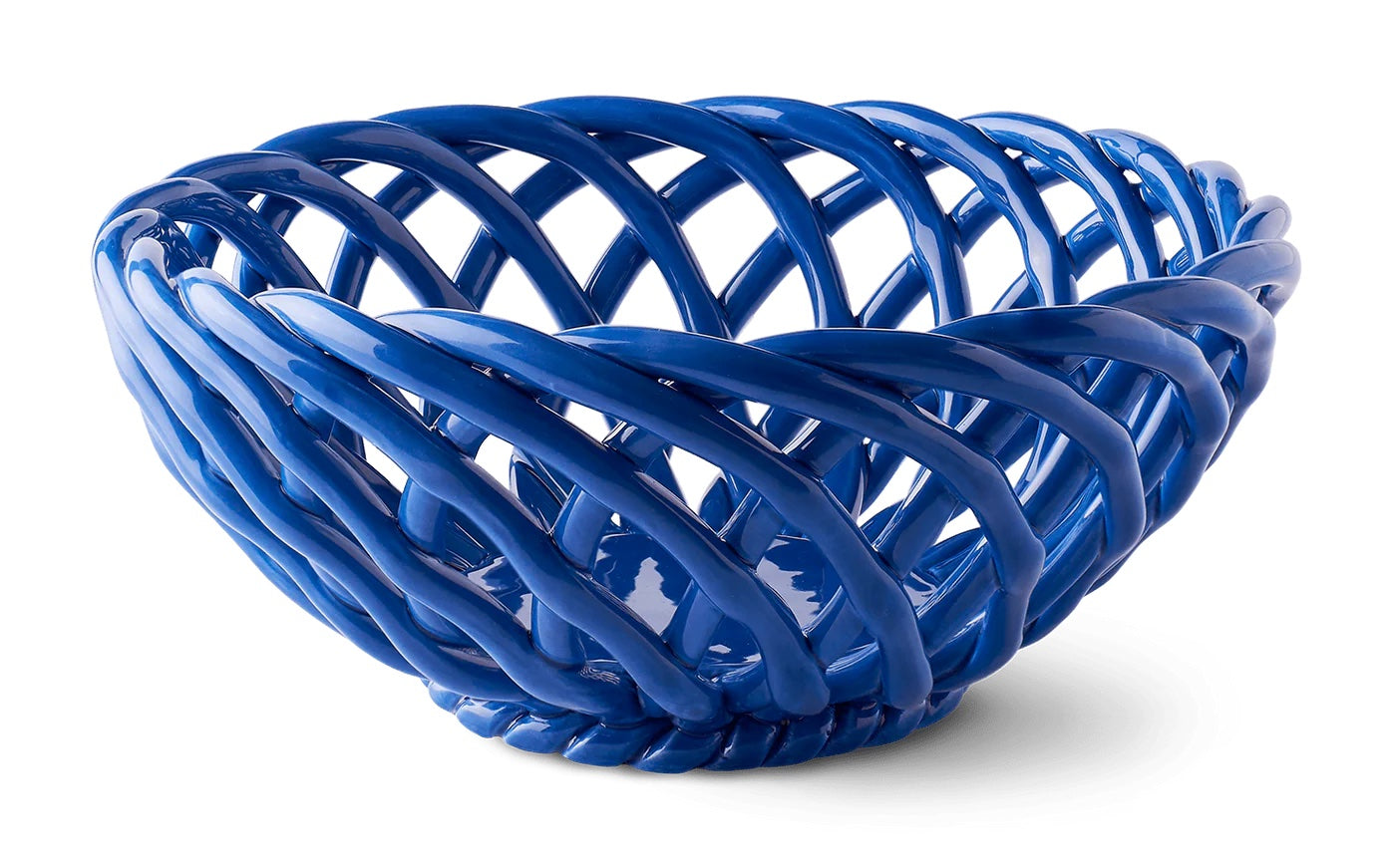 Sicilia Blue Ceramic Basket